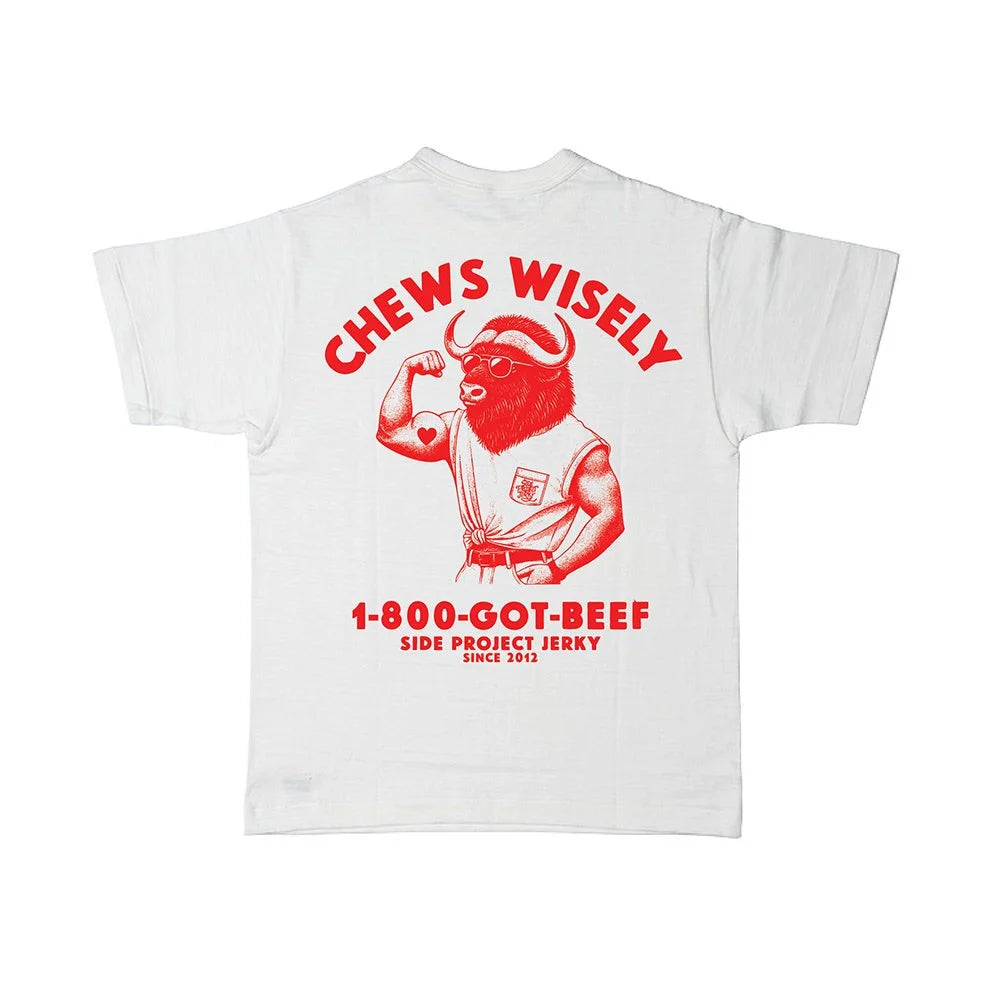 Side Project Jerky Chews Wisely Tee Shirt